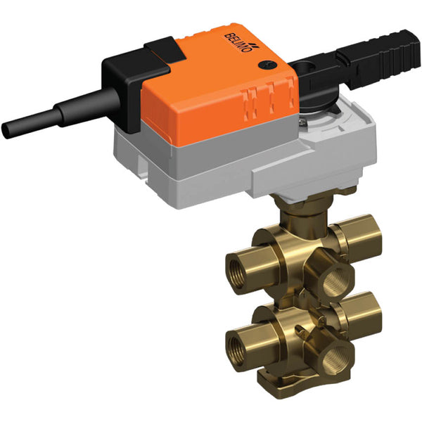 Belimo Válvula Modulante De 6 Vías Rp1/2 Kvs1.8/0.4 24VAC/DC 90s 0-10V 5Nm IP54 R3015-1P8-P4-B2/LR24A-SZ