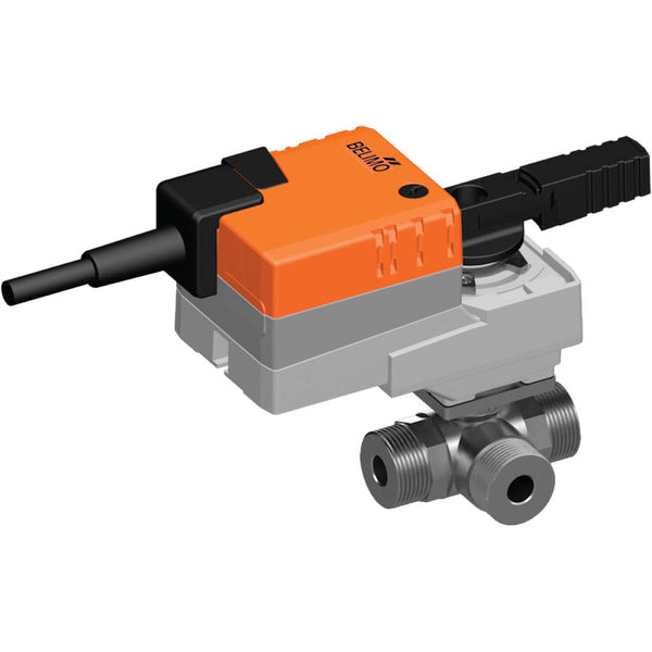 Belimo Válvula Modulante De 3 Vías G1-1/2 Kvs10 24VAC/DC 90s 2-10V 5Nm IP54 Protección De Terminales R523/LR24A-SR-TP