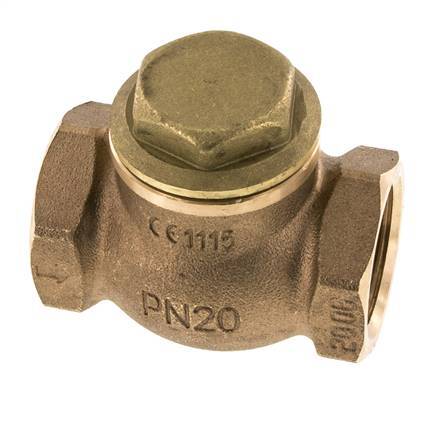 G 1-1/4'' Latón Rojo Válvula De Retención De Pistón 20 Bar (290 Psi) Alta Resistencia