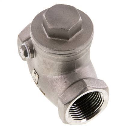 G 1'' Stainless Steel Swing Check Valve 16 bar (232 psi) Metal Seal