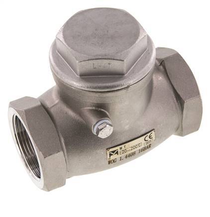 G 2-1/2'' Stainless Steel Swing Check Valve 16 bar (232 psi) Metal Seal