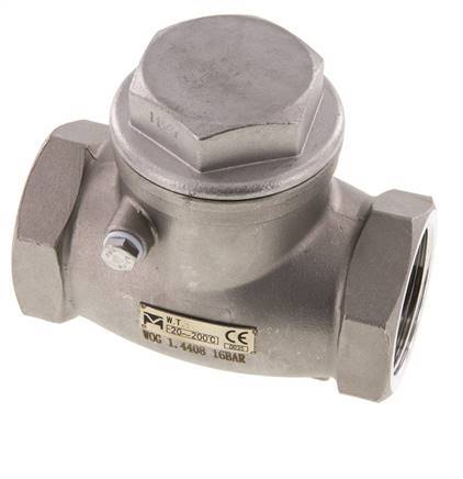 G 2-1/2'' Stainless Steel Swing Check Valve 16 bar (232 psi) Metal Seal