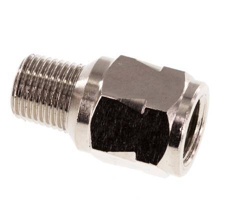 R/Rp 1/8'' M/F Mini Check Valve Nickel-Plated Brass 10 bar (145 psi) FKM No Spring