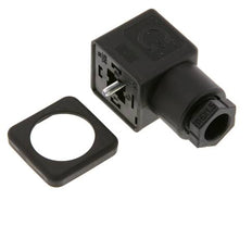 Conector para válvula solenoide DIN 43650 forma A, tamaño 3, M16x1.5, 28mm, negro