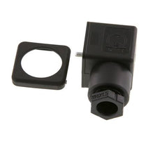 Conector para válvula solenoide DIN 43650 forma A, tamaño 3, M16x1.5, 28mm, negro