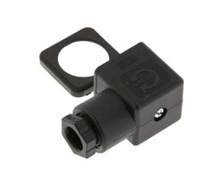 Conector para válvula solenoide DIN 43650 forma A, tamaño 3, M16x1.5, 28mm, negro