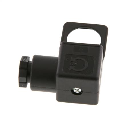 Conector para válvula solenoide DIN 43650 forma A, tamaño 3, M16x1.5, 28mm, negro