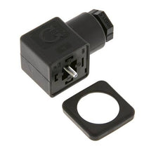 Conector para válvula solenoide DIN 43650 forma A, tamaño 3, M16x1.5, 28mm, negro