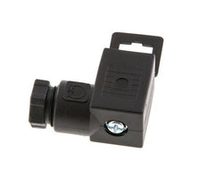 Conector para válvula solenoide estándar industrial forma C, tamaño 0, PG7, 27mm, negro [2 piezas]