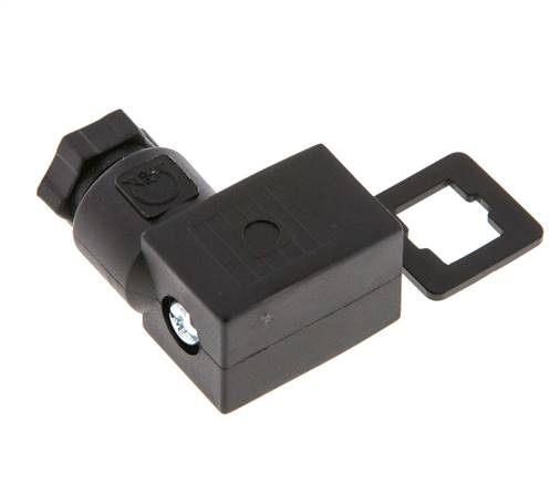 Conector para válvula solenoide estándar industrial forma C, tamaño 0, PG7, 27mm, negro [2 piezas]