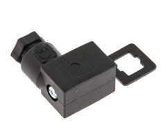 Conector para válvula solenoide estándar industrial forma C, tamaño 0, PG7, 27mm, negro [2 piezas]