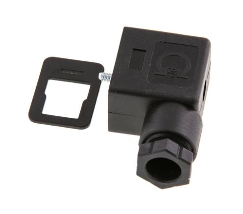 Conector para válvula solenoide estándar industrial forma B, tamaño 1, M16x1.5, 31mm, negro [2 piezas]
