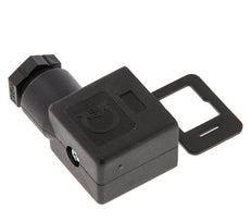 Conector para válvula solenoide estándar industrial forma B, tamaño 1, M16x1.5, 31mm, negro [2 piezas]