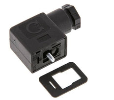 Conector para válvula solenoide estándar industrial forma B, tamaño 1, M16x1.5, 31mm, negro [2 piezas]