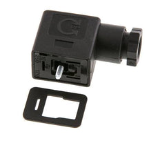 Conector para válvula solenoide estándar industrial forma B, tamaño 1, M16x1.5, 31mm, negro [2 piezas]