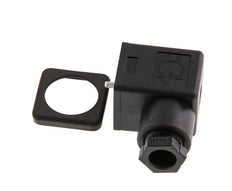 Conector para válvula solenoide DIN 43650 forma A, tamaño 3, M16x1.5, 35mm, negro