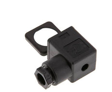 Conector para válvula solenoide DIN 43650 forma A, tamaño 3, M16x1.5, 35mm, negro