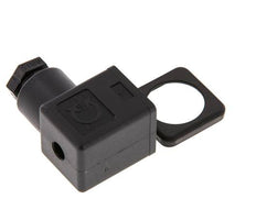 Conector para válvula solenoide DIN 43650 forma A, tamaño 3, M16x1.5, 35mm, negro