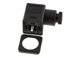 Conector para válvula solenoide DIN 43650 forma A, tamaño 3, M16x1.5, 35mm, negro
