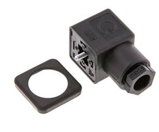 Conector para válvula solenoide DIN 43650 forma A de 3 contactos, tamaño 3, M16x1.5, 28mm, negro