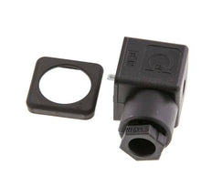 Conector para válvula solenoide DIN 43650 forma A de 3 contactos, tamaño 3, M16x1.5, 28mm, negro
