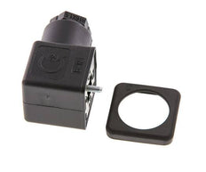 Conector para válvula solenoide DIN 43650 forma A de 3 contactos, tamaño 3, M16x1.5, 28mm, negro