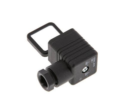 Conector para válvula solenoide DIN 43650 forma A, tamaño 3, M16x1.5, 36mm, negro