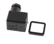 Conector para válvula solenoide DIN 43650 forma A, tamaño 3, M16x1.5, 36mm, negro