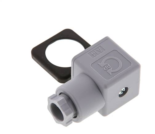 Conector para válvula solenoide DIN 43650 forma A, tamaño 3, PG9, 28mm, gris