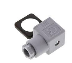 Conector para válvula solenoide DIN 43650 forma A, tamaño 3, PG9, 28mm, gris
