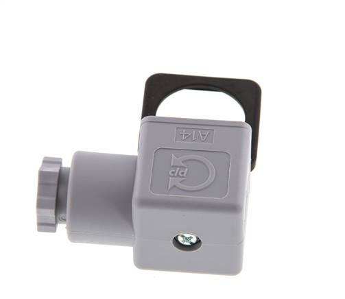 Conector para válvula solenoide DIN 43650 forma A, tamaño 3, PG9, 28mm, gris