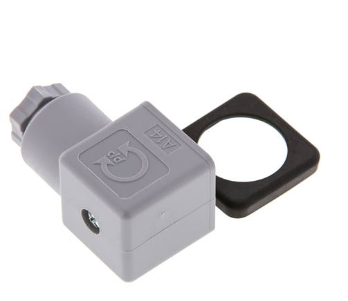 Conector para válvula solenoide DIN 43650 forma A, tamaño 3, PG9, 28mm, gris