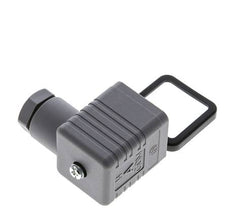 Conector para válvula solenoide DIN 43650 forma A, tamaño 3, M16x1.5, 35mm, gris