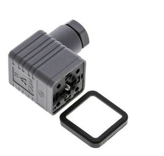 Conector para válvula solenoide DIN 43650 forma A, tamaño 3, M16x1.5, 35mm, gris