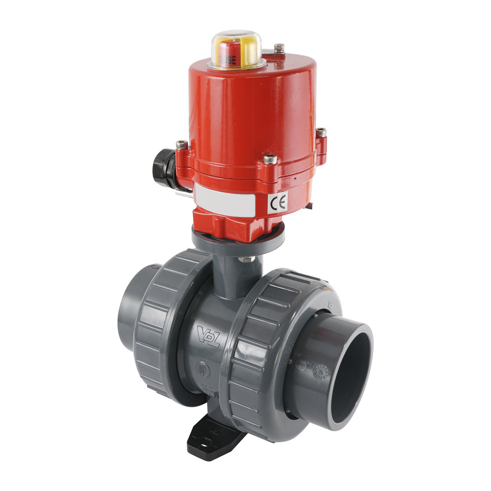 Válvula de bola eléctrica de PVC de 2 vías de 63mm 120V AC VDL