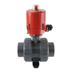 Válvula de bola eléctrica de PVC de 2 vías de 63mm 24V DC