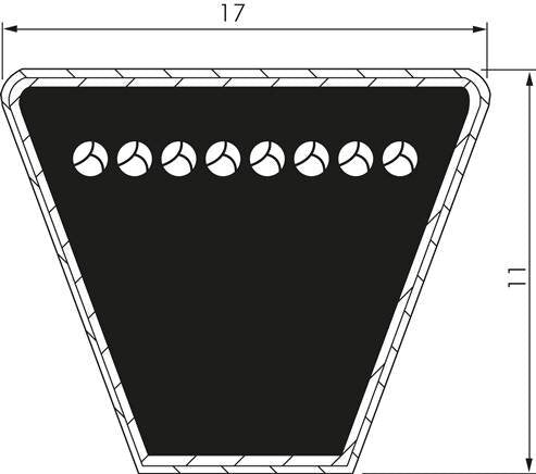 Classic Imperial V-belt B38 17x11 Li-965mm Ld-1008mm DIN 2215