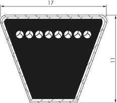 Classic Imperial V-belt B38 17x11 Li-965mm Ld-1008mm DIN 2215