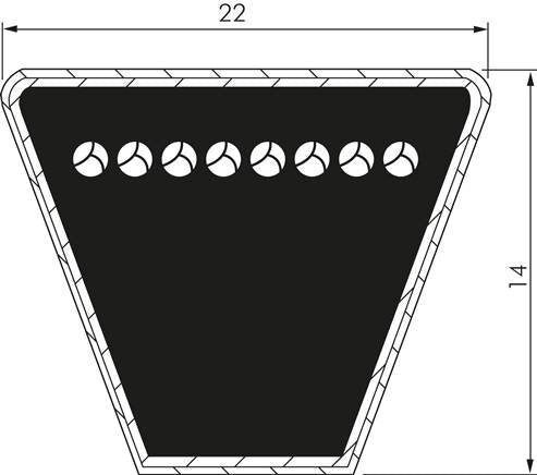 Classic Imperial V-belt C84 22x14 Li-2134mm Ld-2192mm DIN 2215
