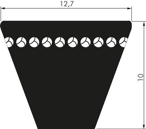 Correa trapezoidal dentada XPA 12.7x10 Li-2755mm Ld-2800mm DIN 7753